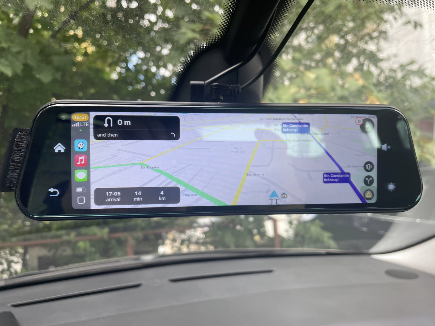 10" 4K Смарт Огледало с DVR, CarPlay, Android Auto, GPS и 5G Wi-Fi