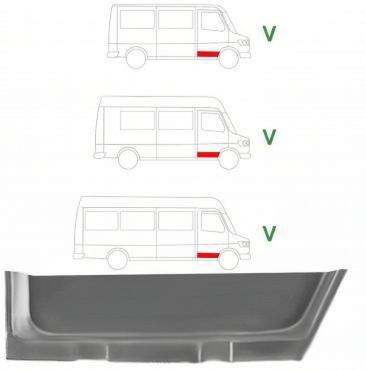 Десен ремонтен панел за врата за Mercedes 207-410 (1977-1995, 117 Mm)