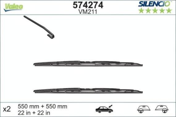 ПРЕДНИ ЧИСТАЧКИ Valeo — Комплект за лява и дясна страна за Audi A4 (2000-2004)