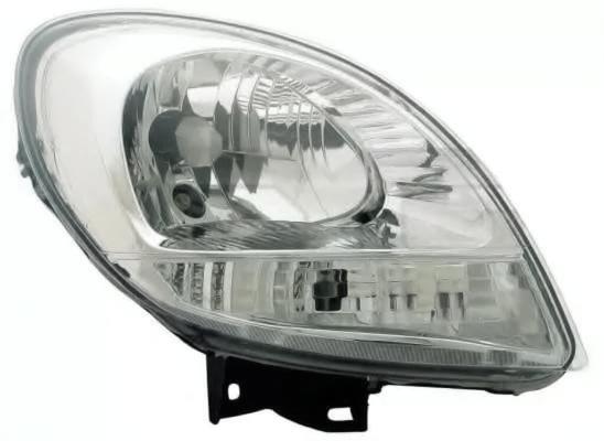 Десен фар TYC за Nissan Kubistar, Renault Kangoo (със сребърна рамка / с бял мигач)
