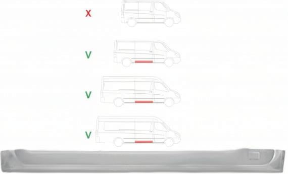 Десен ремонтен панел за плъзгаща врата за Dodge, Mercedes, Volkswagen