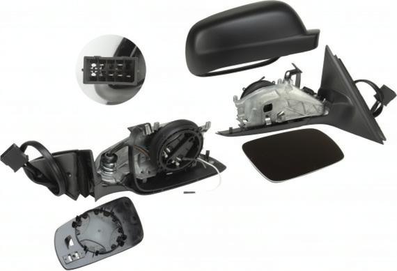 Дясно външно огледало View Max за Volkswagen Passat (B5 1997-2000, черен, с черно рамо)