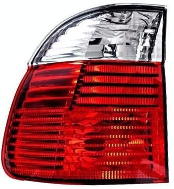 Ляв стоп Depo за BMW Series 5 (E39 1996-2004, червен/прозрачен)
