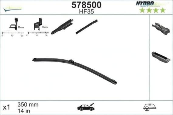 Перо за плоски чистачки Valeo за Chevrolet, Fiat, Ford и др.