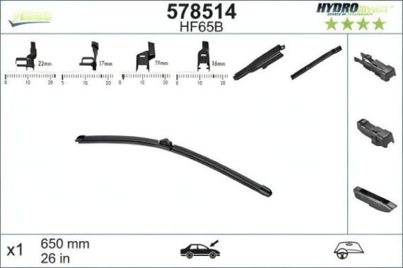 Перо за плоски чистачки Valeo за Citroën, Chevrolet, Ford и др.