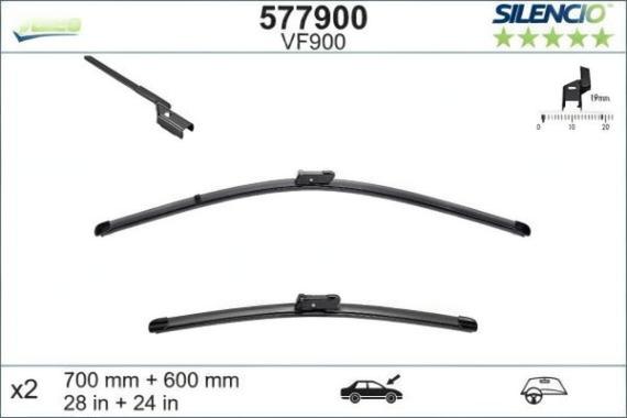 Плоски предни чистачки Valeo — Комплект за лява и дясна страна за Opel Astra