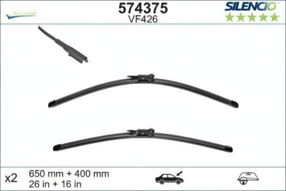 Плоски предни чистачки Valeo — Комплект за лява и дясна страна за Opel Corsa (D 2006-2015)