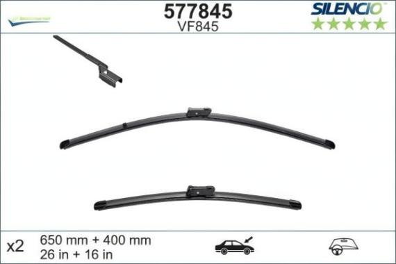 Плоски предни чистачки Valeo — Комплект за лява и дясна страна за Toyota Avensis