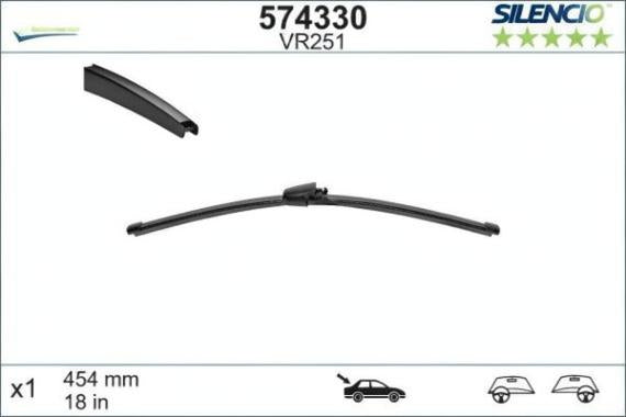 Задна чистачка Valeo за Volkswagen Transporter / Caravelle / Multivan (T5 2003-2009)
